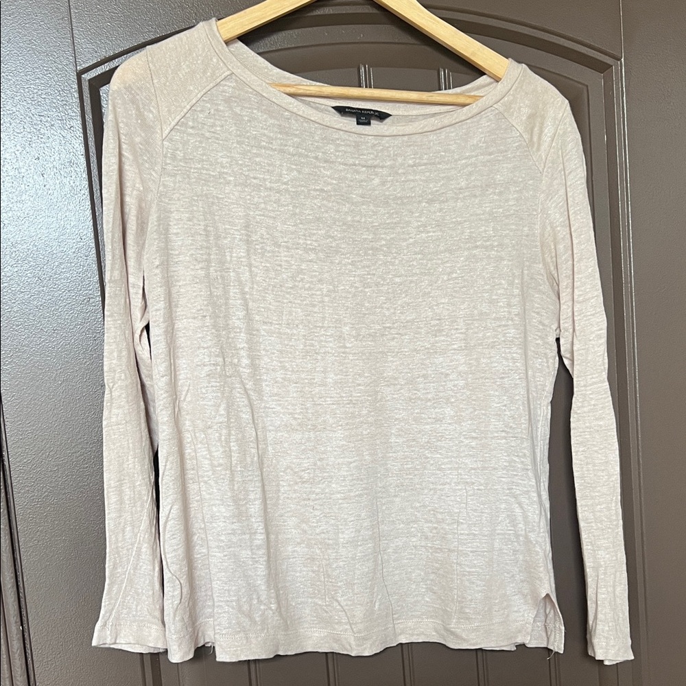 Banana Republic Light Beige Long Sleeve Blouse